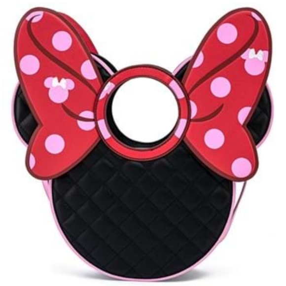 LOUNGEFLY Disney Minnie Mouse Quilted Bow Purse or Crossbody Bag! NWT! - Picture 4 of 16